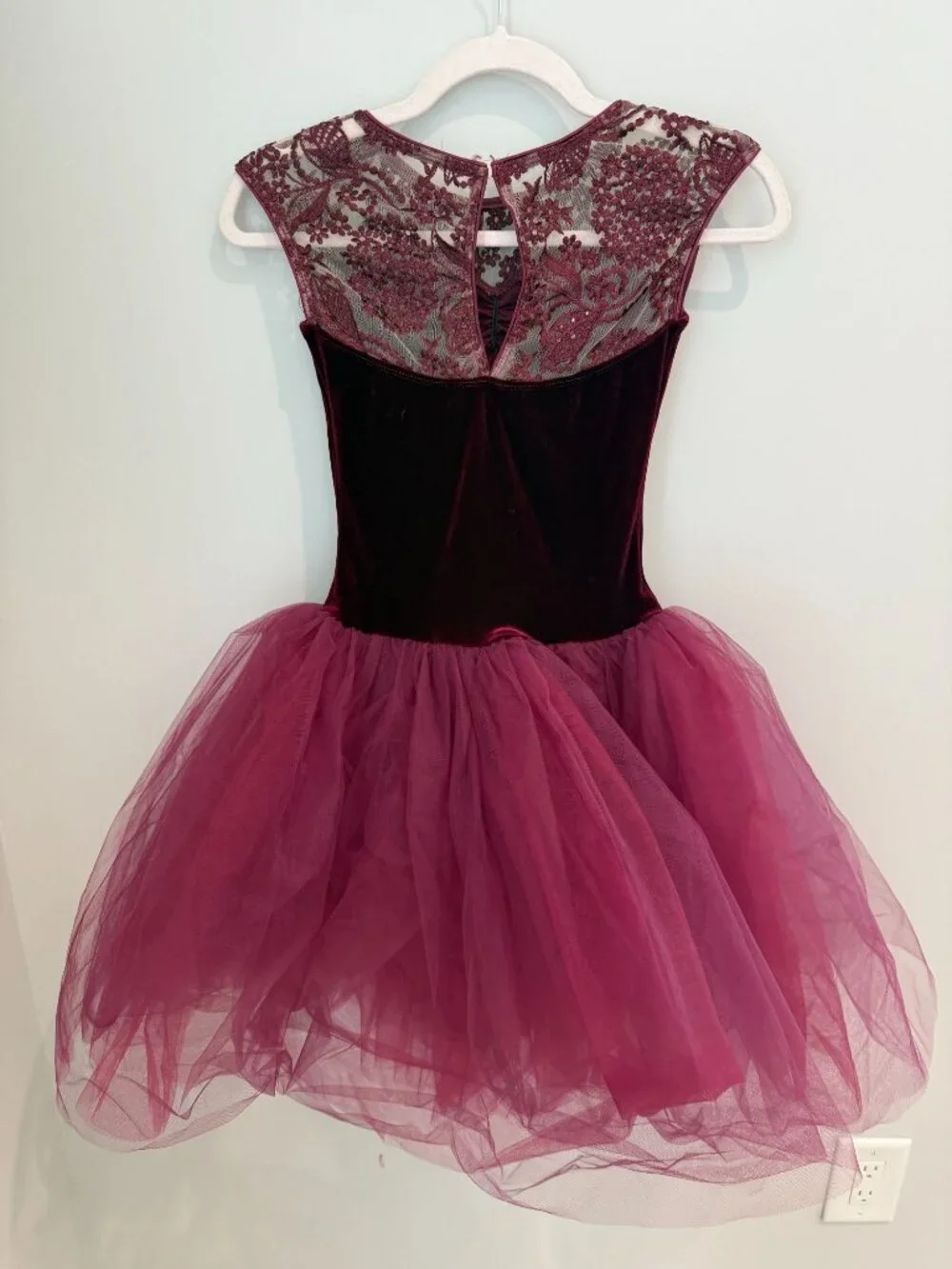 Revolution Dancewear Burgundy Velvet & Lace Lyrical Costume Dress SA